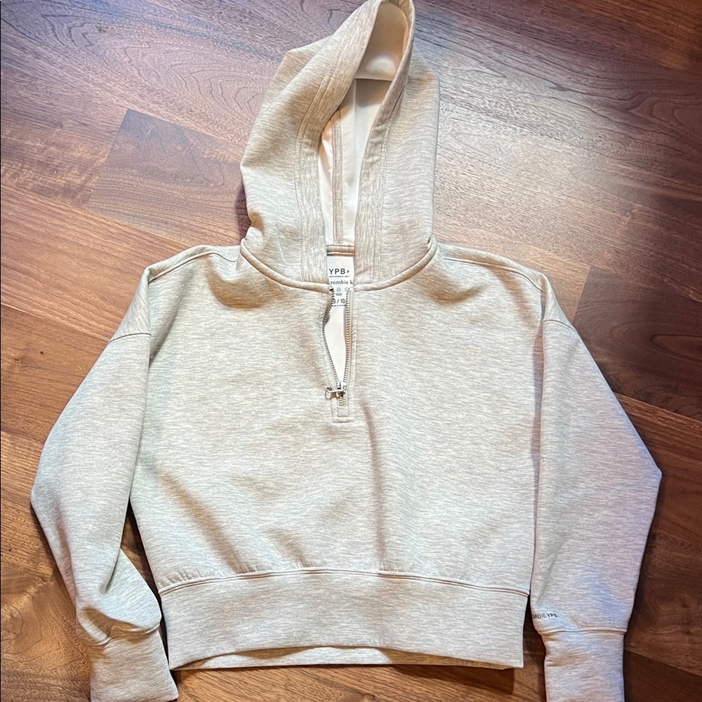 Abercrombie Kids Light Gray Half-Zip Hoodie